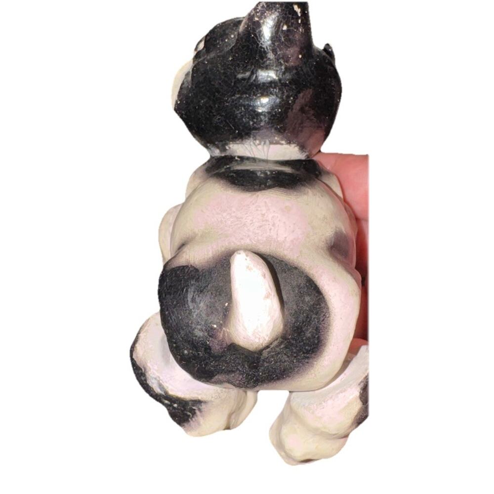 Vintage Bulldog Nodding Dog Figurine Articulated Bobble Head Glass Eyes 5” - Picture 10 of 10